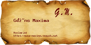 Güns Maxima névjegykártya